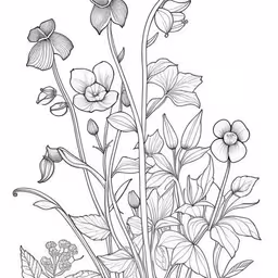 flowers drawing by a girl with blue eyes and a blue hat,flowers are in the vase on a table