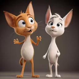 animated animation character with funny, smiling and confused look on their face