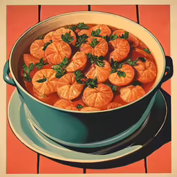 a painting of small pumpkins with leaves sitting in a saucer