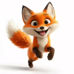 an animation image of an orange fox smiling