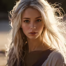 a blonde girl with very long blond hair