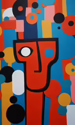 a painting that is very colorful and has lots of circles