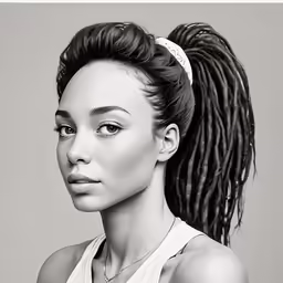 an artistic portrait of a woman with braids