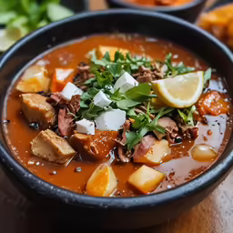 this is a bowl of soup on a table