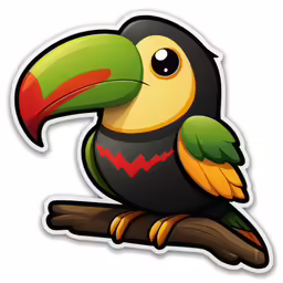 the colorful toucan bird sticker is shown