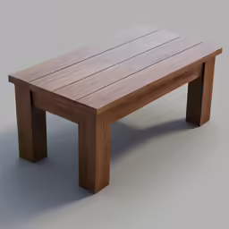 a table with wooden boards on the top