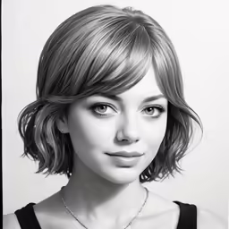 this is an image of a woman in black and white