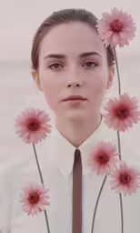 a girl has a flower crown in her hair