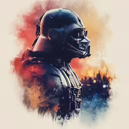 a person wearing a helmet and jacket with a sky background