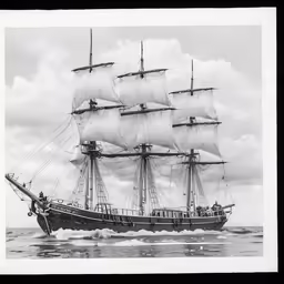 a tall ship sailing on top of water