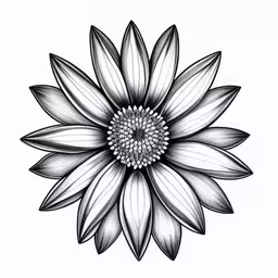 a drawing of a flower in black and white,black and white drawing of a large flower