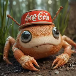 there is a frog with a hat on its head