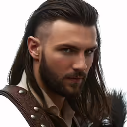 a man with long hair and a vest