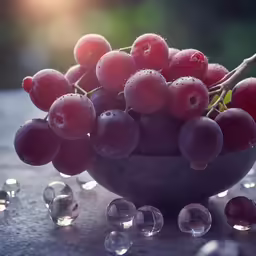 a bowl filled with fruit on top of a table