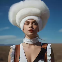 a person wearing a hat in the field
