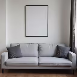 a couch against a wall in an apartment