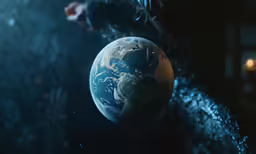 the earth as seen from space is shown on a screen