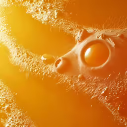 an orange background has an odd looking substance