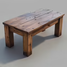 an image of a wooden table with one leg raised