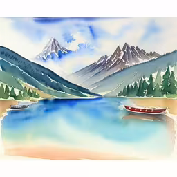 /tmp/FOOwZMrMt.jpg = a painting of mountains, boats and the blue water
,/tmp/FOOwZMrMt.jpg = watercolor painting of a boat on a lake
,/tmp/FOOwZMrMt.jpg = a landscape image with a boat on a mountain lake
,/tmp/FOOwZMrMt.jpg = a painting of mountains and a boat on a lake
,/tmp/FOOwZMrMt.jpg = a painting with an image of a boat in the water
,/tmp/FOOwZMrMt.jpg = watercolor painting of boats in calm waters in front of snow covered mountains
,/tmp/FOOwZMrMt.jpg = this painting is very impressiony and shows boats on the water and mountains
