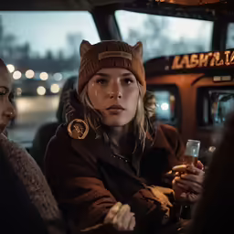 the girls have something right here in the car
