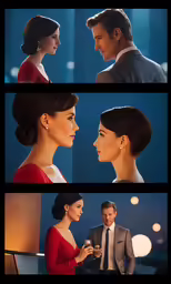 multiple shots show the faces and woman together