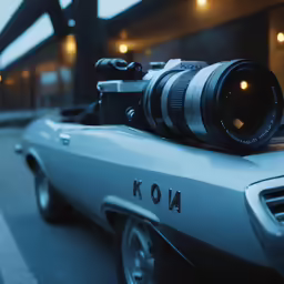 the camera is being used on a car