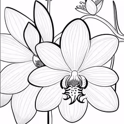 black and white flower with large flowers on it