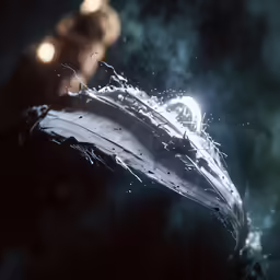 a close up shot of a white object in the air