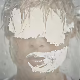 this is a reflection of someone with the beard covered in shaving