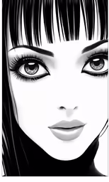 a drawing of an attractive woman with dark hair