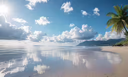 some clouds on the sky and a person on the water