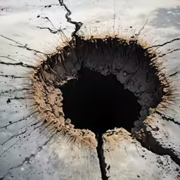 the hole is made of wood with mud