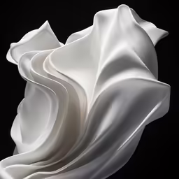 white wavy fabric waving on the wind in the air