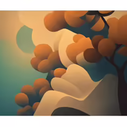 a painting that is mostly blue and white
