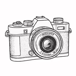 the outline of a camera is shown