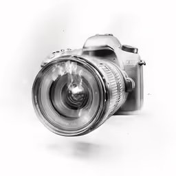 a camera is shown in the white background