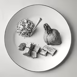 a plate with diced and cut vegetables on it