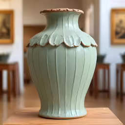 a close up of a very nice vase on a table