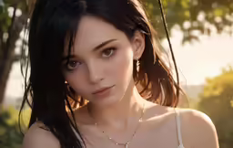 a woman in white top with an umbrella