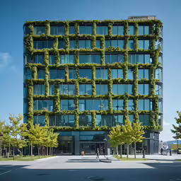 a big building covered in lots of ivy