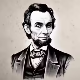 an illustration of abraham lincoln with beards and a tie