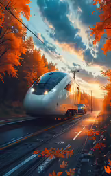 a train traveling through a forest with lots of trees