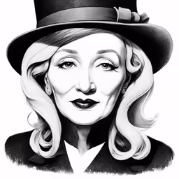 a person wearing a top hat and a coat
