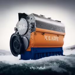 this is a snow plow sitting in the snow