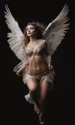 a very nice looking woman with a big angel wings