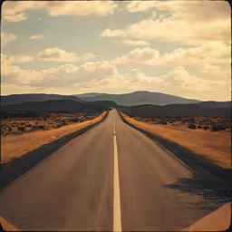 the lone road in the middle of nowhere