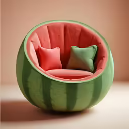 the watermelon is in the shape of a chair