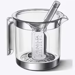 a glass coffee pot with a metal lid