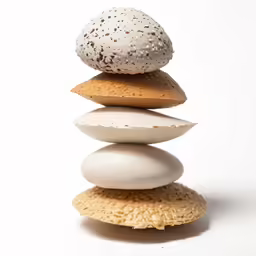the small rocks are stacked on top of each other